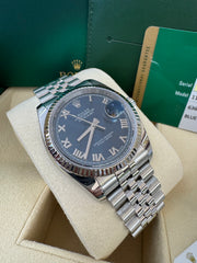 Rolex Datejust 36mm 116234 2019 Blue Roman Dial Jubilee